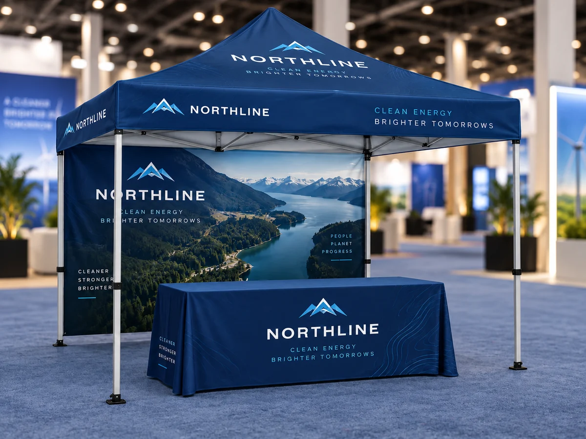 Northline branded booth concept in an event setting